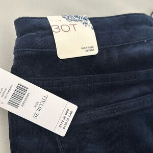 🆕 Anthropologie New Pilcro skinny high rise corduroy jeans -Tall size 30 Navy